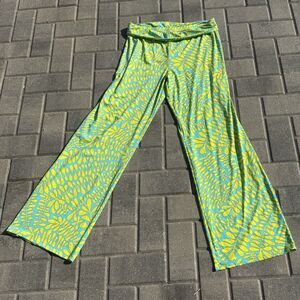 Trina Turk Swim & Spa Collection trellis auqa/lime Pant Coverup NWT $168 Large